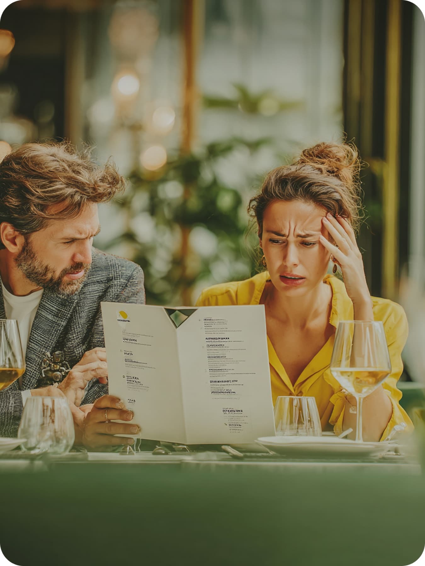 Server correcting an order mistake at a table